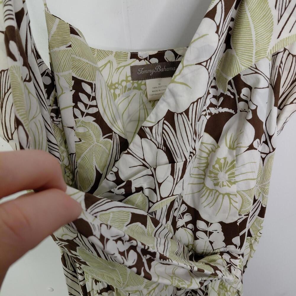 Tommy Bahama Dress Womens 12 Fixed Wrap Tie Waist Vacation Resort Travel Midi - Picture 5 of 9